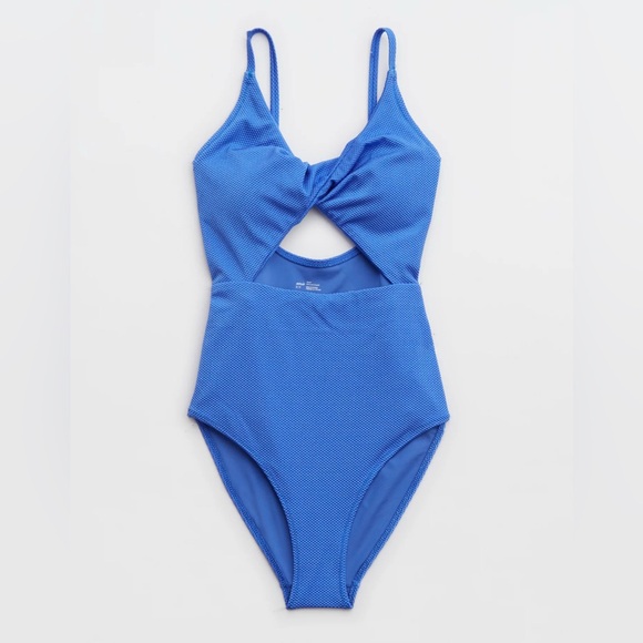 aerie Other - Aerie Shine Pique Twist Scoop One Piece Swimsuit